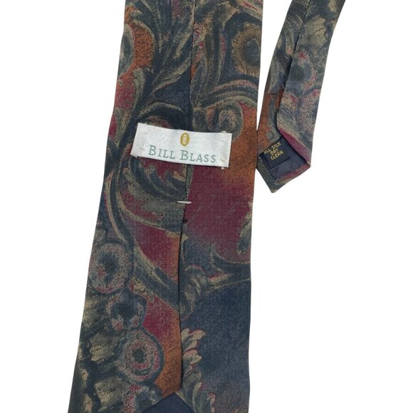 Bill Blass Floral Paisley Vintage Art Silk Tie - Picture 4 of 6